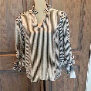 Entro Striped Black and Creme Women's Top
